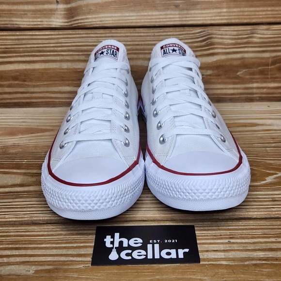 Converse Mens 12 All Star Ox Chuck Taylor White Lace Up Low Top Sneakers - Picture 3 of 9